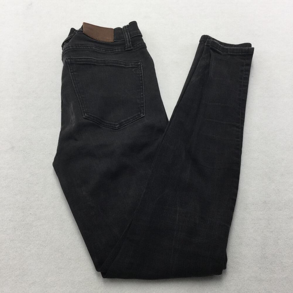 Madewell Skinny Skinny Jeans Womens 28 Black Charcoal Wash Distressed Stretch